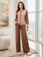 Women's Stripes/Plaid Leisure Suit Abaya sku image 8