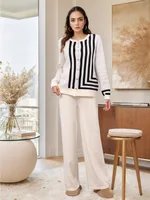 Women's Stripes/Plaid Leisure Suit Abaya sku image 13