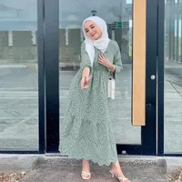 Women's Adults Solid Color Lace Abaya main image 3