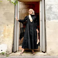 Women's Adults Solid Color Patchwork Abaya sku image 2