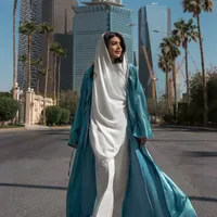 Women's Adults Solid Color Lace-Up Abaya main image 4