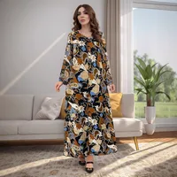 Women's Adults Printing Printed Ribbon Stitching Abaya main image 1