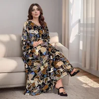 Women's Adults Printing Printed Ribbon Stitching Abaya main image 3