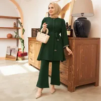 Women's Solid Color Leisure Suit Abaya sku image 10