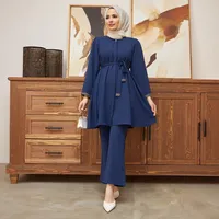 Women's Solid Color Leisure Suit Abaya sku image 15