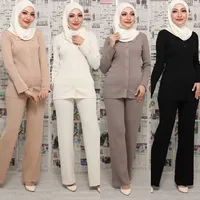 Women's Solid Color Leisure Suit Abaya main image 4