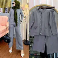 Women's Solid Color Leisure Suit Abaya main image 3