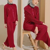 Women's Solid Color Leisure Suit Abaya sku image 2