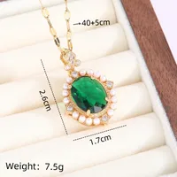 Streetwear Commute Moon Heart Shape Flower 201 Stainless Steel Copper Inlay Artificial Pearls Zircon Women's Pendant Necklace main image 2