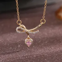 Streetwear Commute Moon Heart Shape Flower 201 Stainless Steel Copper Inlay Artificial Pearls Zircon Women's Pendant Necklace main image 3