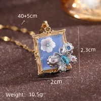 Streetwear Commute Moon Heart Shape Flower 201 Stainless Steel Copper Inlay Artificial Pearls Zircon Women's Pendant Necklace sku image 13