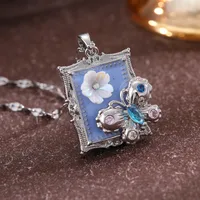 Streetwear Commute Moon Heart Shape Flower 201 Stainless Steel Copper Inlay Artificial Pearls Zircon Women's Pendant Necklace sku image 14