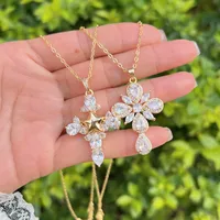 Retro Luxurious Classic Style Cross Copper Women's Pendant Necklace main image 4
