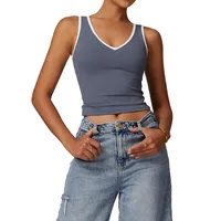 Sport Style Solid Color Nylon Spandex U Neck Active Tops Sports Top main image 2