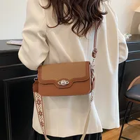Women's Small Pu Leather Color Block Streetwear Square Magnetic Buckle Shoulder Bag main image 3