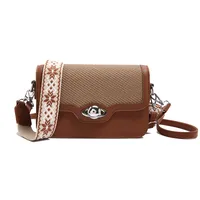 Women's Small Pu Leather Color Block Streetwear Square Magnetic Buckle Shoulder Bag main image 4