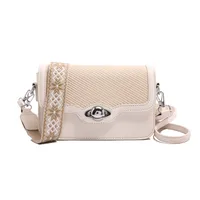 Women's Small Pu Leather Color Block Streetwear Square Magnetic Buckle Shoulder Bag sku image 2