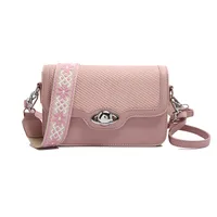 Women's Small Pu Leather Color Block Streetwear Square Magnetic Buckle Shoulder Bag sku image 5