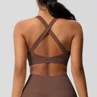 Sport Style Solid Color Nylon Spandex U Neck Active Tops Sports Vest main image 4