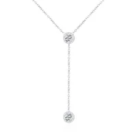 Lady Sexy Shiny Letter Gem Alloy Titanium Steel Inlay Zircon 18K Gold Plated Unisex Y-Necklace main image 3