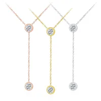 Lady Sexy Shiny Letter Gem Alloy Titanium Steel Inlay Zircon 18K Gold Plated Unisex Y-Necklace main image 1