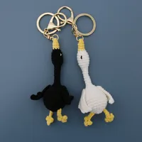 New Wool Woven Swan Pendant Lying Flat Goose Hand-crocheted Keychain Creative Hand-made Finished Product main image 1
