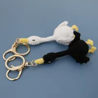 New Wool Woven Swan Pendant Lying Flat Goose Hand-crocheted Keychain Creative Hand-made Finished Product main image 2