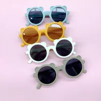 Retro Bear Matte UV400 Kids Sunglasses Unisex Children's Fashionable Sun Protection Glasses Non-Polarized Party Outing Fishing main image 2