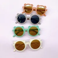 Retro Bear Matte UV400 Kids Sunglasses Unisex Children's Fashionable Sun Protection Glasses Non-Polarized Party Outing Fishing main image 3