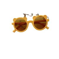 Retro Bear Matte UV400 Kids Sunglasses Unisex Children's Fashionable Sun Protection Glasses Non-Polarized Party Outing Fishing main image 5