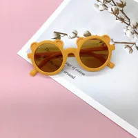 Retro Bear Matte UV400 Kids Sunglasses Unisex Children's Fashionable Sun Protection Glasses Non-Polarized Party Outing Fishing sku image 3