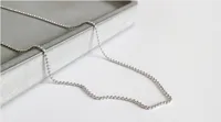 Korean Version Of S925 Sterling Silver Wild Round Bead Snake Bone Box Cross Melon Seed Necklace sku image 7