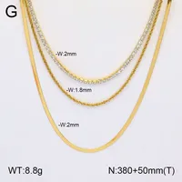 Classic Style Heart Shape 304 Stainless Steel Layered Rhinestones Zircon 18K Gold Plated Women's Three Layer Necklace main image 1
