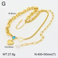 Classic Style Heart Shape 304 Stainless Steel Layered Rhinestones Zircon 18K Gold Plated Women's Three Layer Necklace main image 2