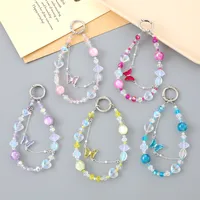 Artificial Crystal Alloy Heart Shape Butterfly Cute Modern Style Mobile Phone Chain Phone Cases main image 1