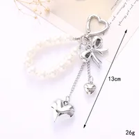 Alloy Heart Shape Bow Knot Bag Charms sku image 1
