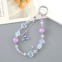 Artificial Crystal Alloy Heart Shape Butterfly Cute Modern Style Mobile Phone Chain Phone Cases main image 3
