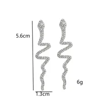 1 Pair Elegant Retro Snake Inlay Alloy Rhinestones Ear Studs main image 2