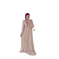 Floral Print Abaya Dress Long Sleeve Maxi With Flowing Skirt - Spring Autumn Muslim Women Fashion main image 4