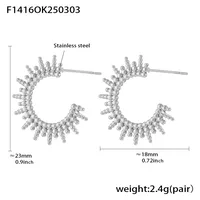 1 Pair Vacation Classic Style Sun Plating 304 Stainless Steel 18K Gold Plated Earrings sku image 2