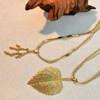 Vacation Simple Style Leaf 304 Stainless Steel Plating 18K Gold Plated Women's Pendant Necklace main image 3