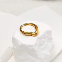 Simple Style Solid Color 304 Stainless Steel 18K Gold Plated Men's Rings main image 3