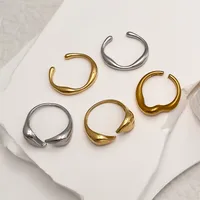 Simple Style Solid Color 304 Stainless Steel 18K Gold Plated Men's Rings main image 9