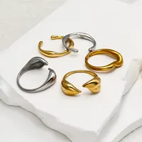 Simple Style Solid Color 304 Stainless Steel 18K Gold Plated Men's Rings main image 8