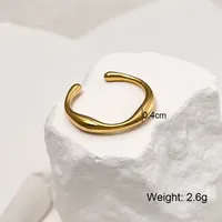 Simple Style Solid Color 304 Stainless Steel 18K Gold Plated Men's Rings sku image 1