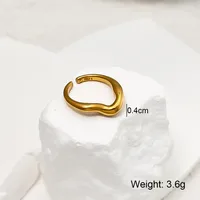 Simple Style Solid Color 304 Stainless Steel 18K Gold Plated Men's Rings sku image 3