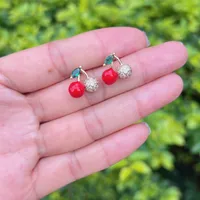 1 Pair Simple Style Classic Style Cherry Copper Ear Studs main image 6