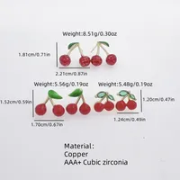 1 Pair Simple Style Classic Style Cherry Copper Ear Studs main image 2