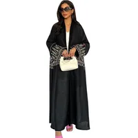 Elegant Embroidered Abaya Kaftan Cardigan For Women - Modest Middle Eastern Style Long Robe Coat main image 5
