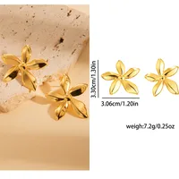 1 Pair Vacation Classic Style Flower 304 Stainless Steel Imitation Gold  Ear Studs main image 2